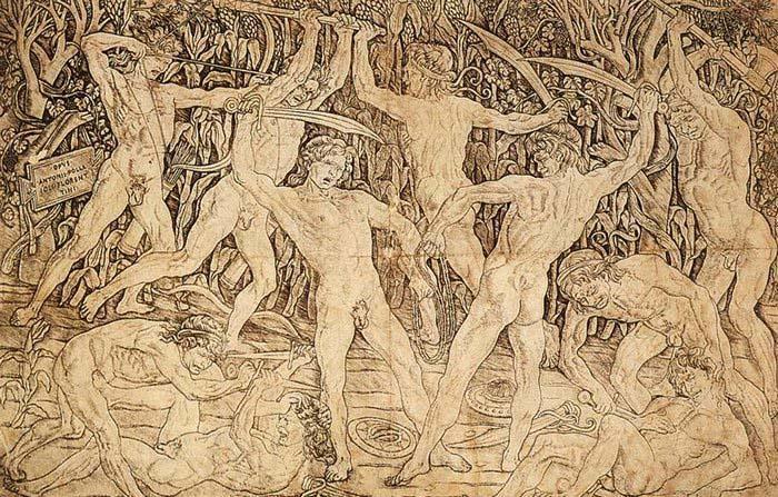 Antonio Pollaiuolo Battle of Ten Nudes Spain oil painting art